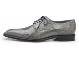 Belvedere Men Shoes Batta Gray Genuine Ostrich Lace Up 14006