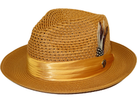 Men's Summer Spring Braid Straw style Hat by BRUNO CAPELO JULIAN JU924 Gold