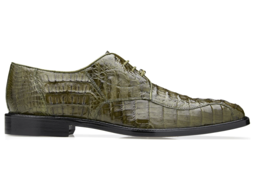 Mens Belvedere Business Shoes Chapo Genuine Crocodile Leather 1465 Olive