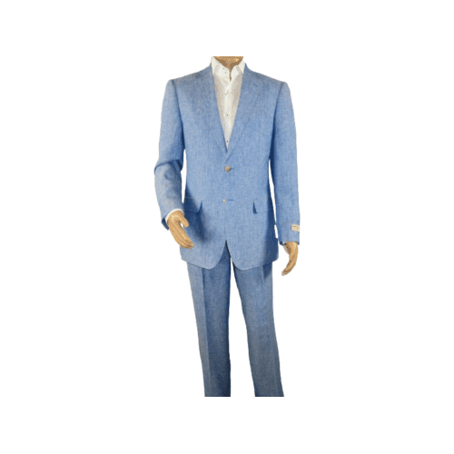 Men's Summer Linen Suit Apollo King Half Lined 2 Button European LN9 Light Blue
