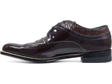 Stacy Adams Mens Dayton Burgundy Shoes Wing Tip  Ostrich Print Shiny 00375-05