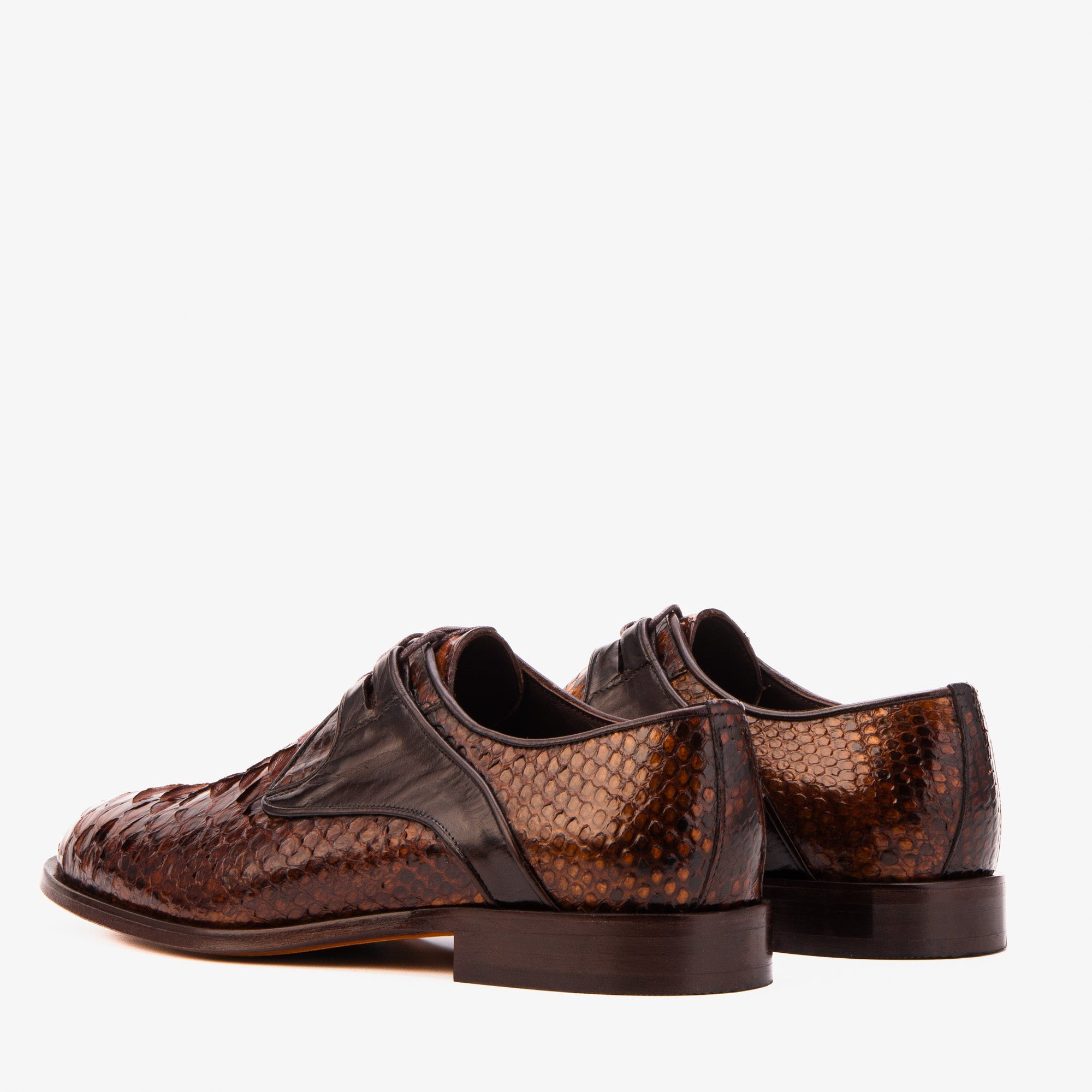 Vinci The Valmont Tan Snake Leather Derby Men Shoe