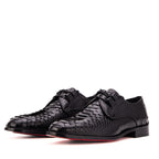 The Valmont Black Snake Leather Derby Men Shoe