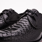 The Valmont Black Snake Leather Derby Men Shoe