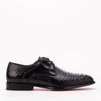 The Valmont Black Snake Leather Derby Men Shoe