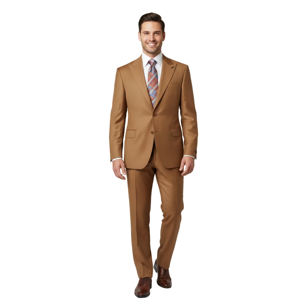 Men's Levent Serez Turkish Suit Super 160's Italian Wool 13400 Rust Nailhead