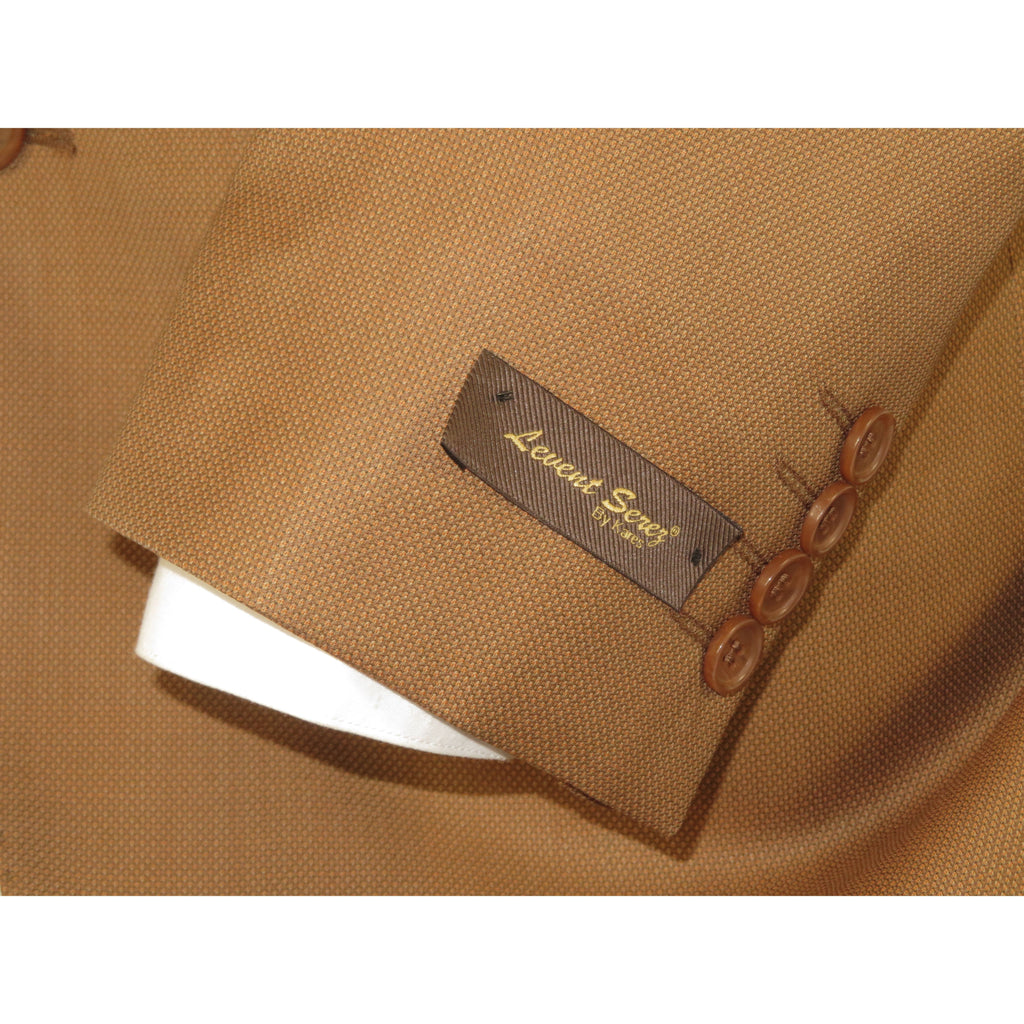 Men's Levent Serez Turkish Suit Super 160's Italian Wool 13400 Rust Nailhead