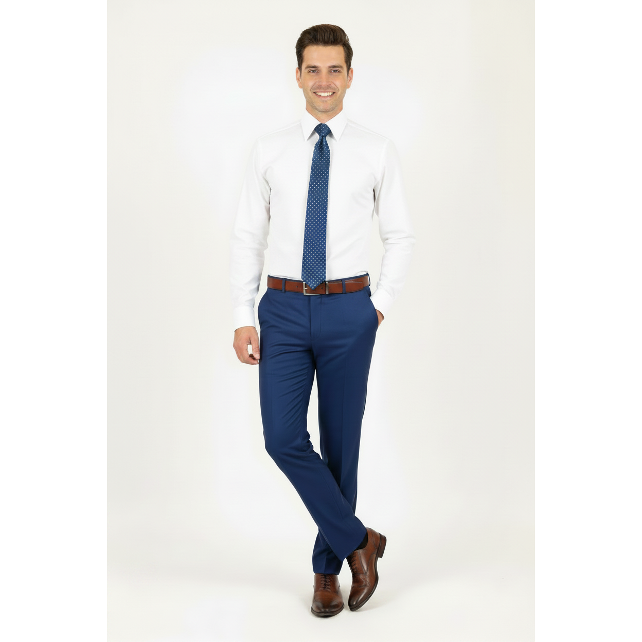 Men's Levent Serez Turkish Suit Super 160's Italian Wool 13760 Blue Twill