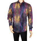 Men's AVM Crystal Digital Sparks Shirt Cotton Turkey Slim Fit 13985-01 Multi