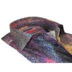 Men's AVM Crystal Digital Sparks Shirt Cotton Turkey Slim Fit 13985-01 Multi