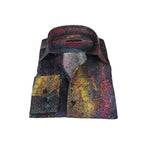 Men's AVM Crystal Digital Sparks Shirt Cotton Turkey Slim Fit 13985-01 Multi