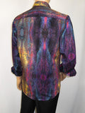 Men's AVM Crystal Digital Sparks Shirt Cotton Turkey Slim Fit 13985-01 Multi