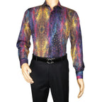 Men's AVM Crystal Digital Sparks Shirt Cotton Turkey Slim Fit 13985-01 Multi