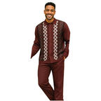 Men Silversilk 2pc Fancy walking leisure suit Italian woven knits 14010 Wine Fig