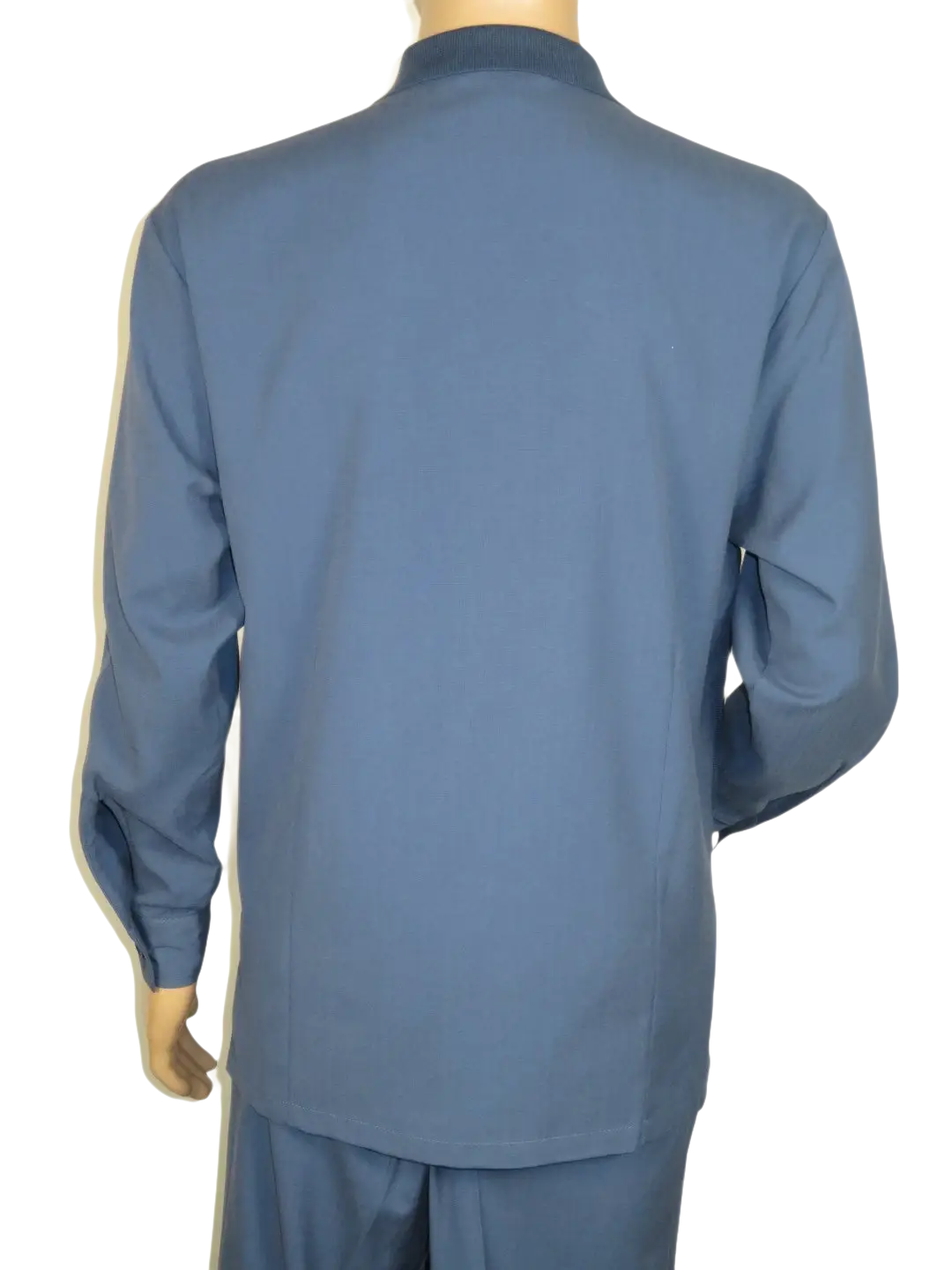Men Silversilk 2pc Fancy walking leisure suit Italian woven knits 14010 Blue