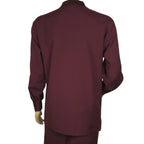 Men Silversilk 2pc Fancy walking leisure suit Italian woven knits 14010 Wine Fig
