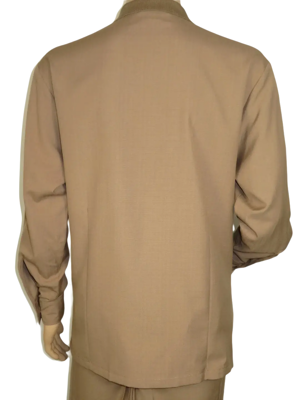 Men Silversilk 2pc Fancy walking leisure suit Italian woven knits 14010 Taupe