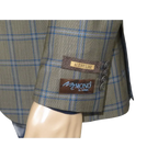 Men's Mono Turkey Sport Coat 100% Super 180s Wool 1480-02 Tan Blue Plaid