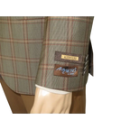 Men's Mono Turkey Sport Coat 100% Super 180s Wool 1480-04 Tan Brown Plaid