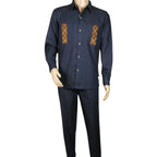Men's Stacy Adams Two Piece Matching Walking Set Leisure Suit 15072 Indigo Blue