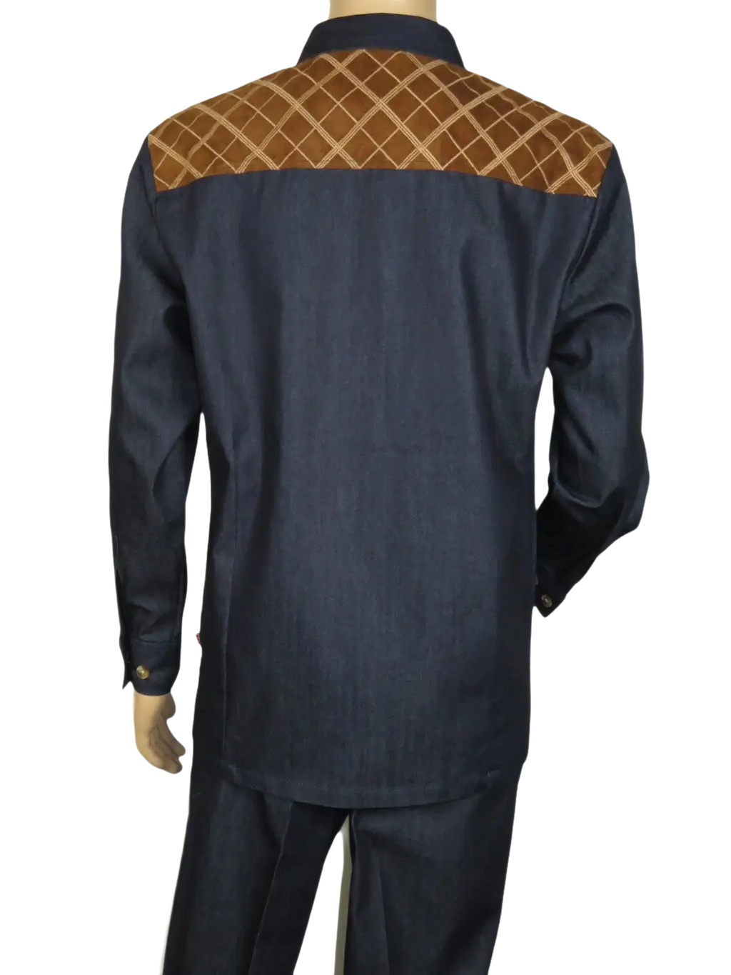 Men's Stacy Adams Two Piece Matching Walking Set Leisure Suit 15072 Indigo Blue