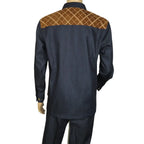 Men's Stacy Adams Two Piece Matching Walking Set Leisure Suit 15072 Indigo Blue