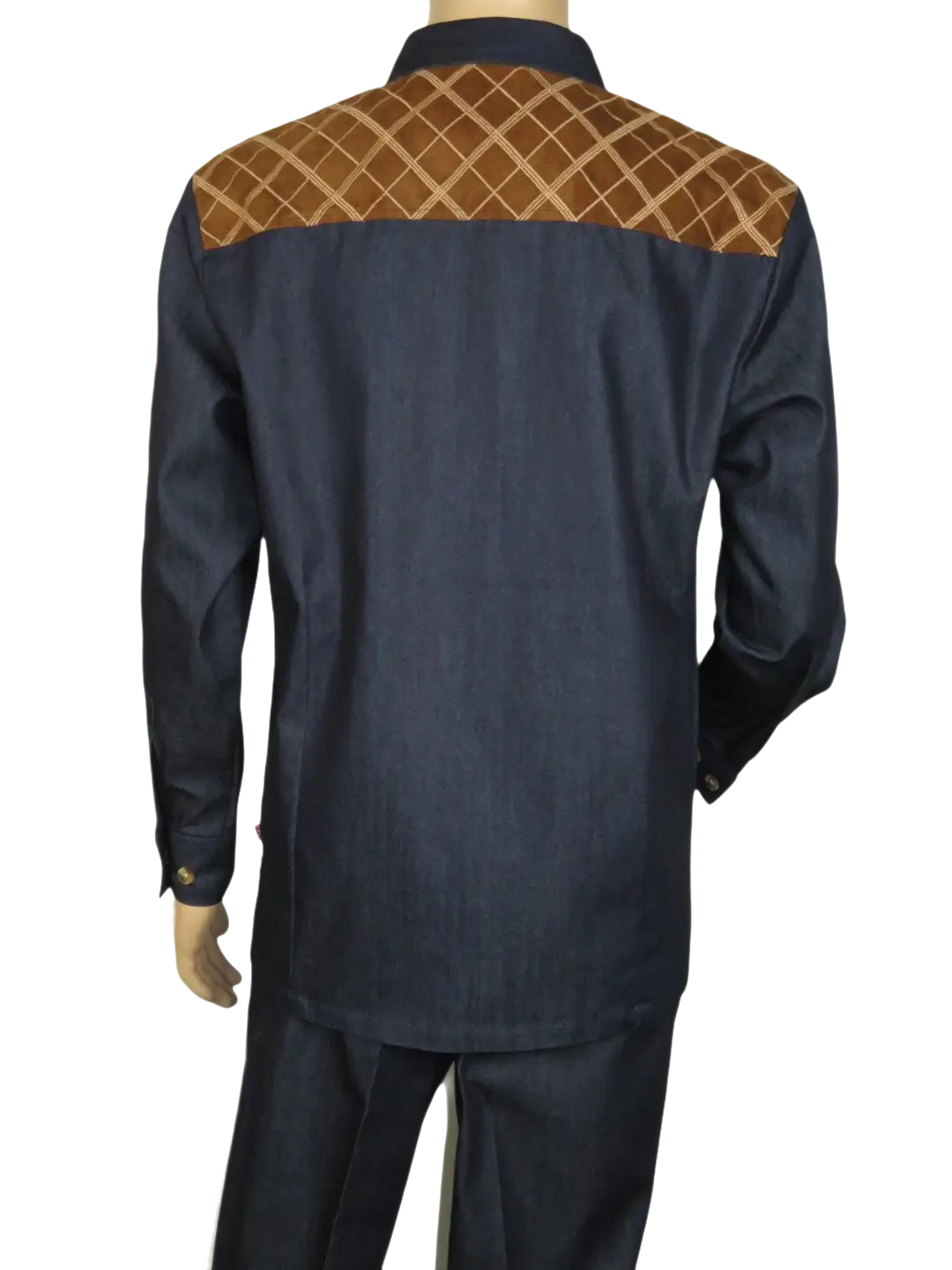 Men's Stacy Adams Two Piece Matching Walking Set Leisure Suit 15072 Indigo Blue