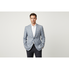 Men's Mono Turkey Sport Coat 100% Super 180s Wool 1522-02 Blue Brown Plaid
