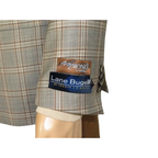 Men's Mono Double Breasted Blazer Super 180s Wool 1523-04 Gray Brown Plaid