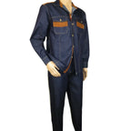 Men's Stacy Adams Two Piece Matching Walking Set Leisure Suit 1528 Denim