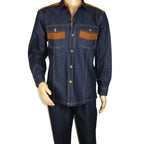 Men's Stacy Adams Two Piece Matching Walking Set Leisure Suit 1528 Denim