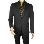 Men's MONO Turkey Casual Dress Jacket Patch Pockets Thick Cotton 1557-01 Black