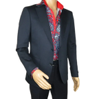 Men's MONO Turkey Casual Dress Jacket Patch Pockets Thick Cotton 1557-002 Navy