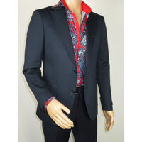 Men's MONO Turkey Casual Dress Jacket Patch Pockets Thick Cotton 1557-002 Navy