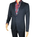 Men's MONO Turkey Casual Dress Jacket Patch Pockets Thick Cotton 1557-002 Navy