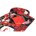 Men's AVM Crystal Shirt Medallion Cotton Turkey Slim Fit 15651-01 Red/Black