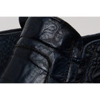 The Randor Navy Blue Crocodile Leather Side-Zip Dress Ankle Men Boot