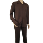 Men's MONTIQUE Two Piece Set Walking Leisure Suit Long Sleeves 1641 Brown