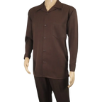 Men's MONTIQUE Two Piece Set Walking Leisure Suit Long Sleeves 1641 Brown