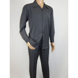 Men's MONTIQUE Two Piece Set Walking Leisure Suit Long Sleeves 1641 Gray