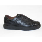 Men's Sneaker Shoes By SHENBINS Genuine Python and Deer Leather Hand Made 17031 Black