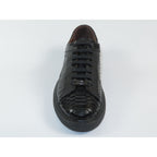 Men's Sneaker Shoes By SHENBINS Genuine Python and Deer Leather Hand Made 17031 Black