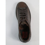 Men's Sneaker Shoes By SHENBINS Genuine Python and Deer Leather Hand Made 17031 Brown