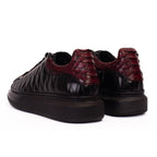 The Adler Pyht  Snk Skin Black & Burgundy Men Sneaker