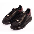The Adler Pyht  Snk Skin Black & Burgundy Men Sneaker