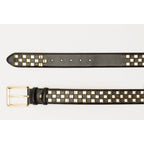The Mackenzie Black & Gold Woven Leather Belt