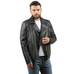 The Fossett Black Leather Men Jacket