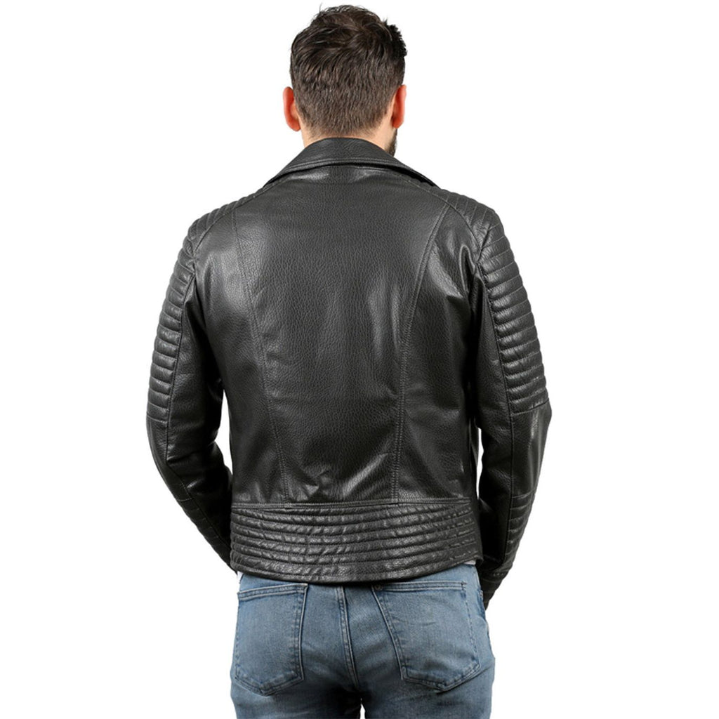The Fossett Black Leather Men Jacket