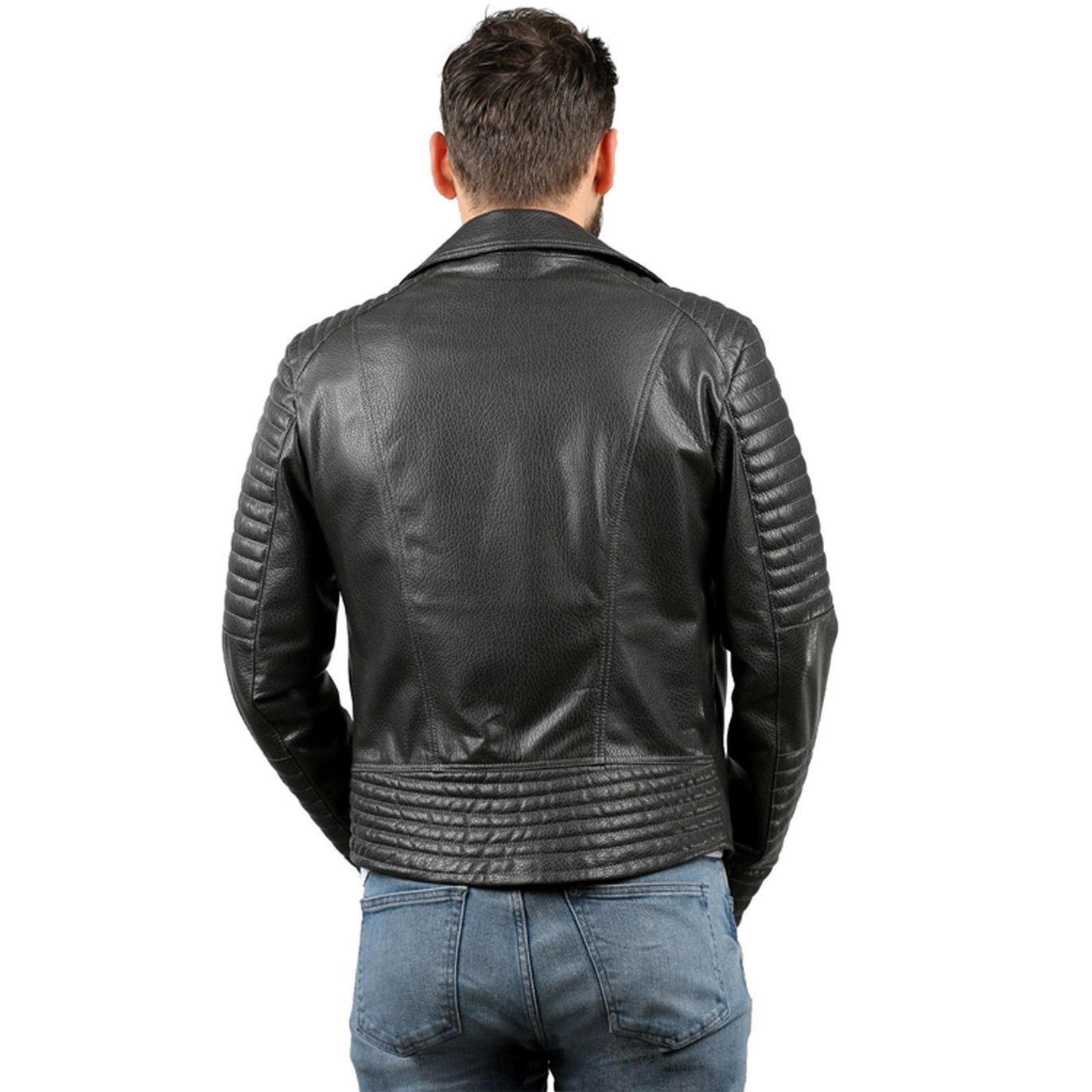 The Fossett Black Leather Men Jacket