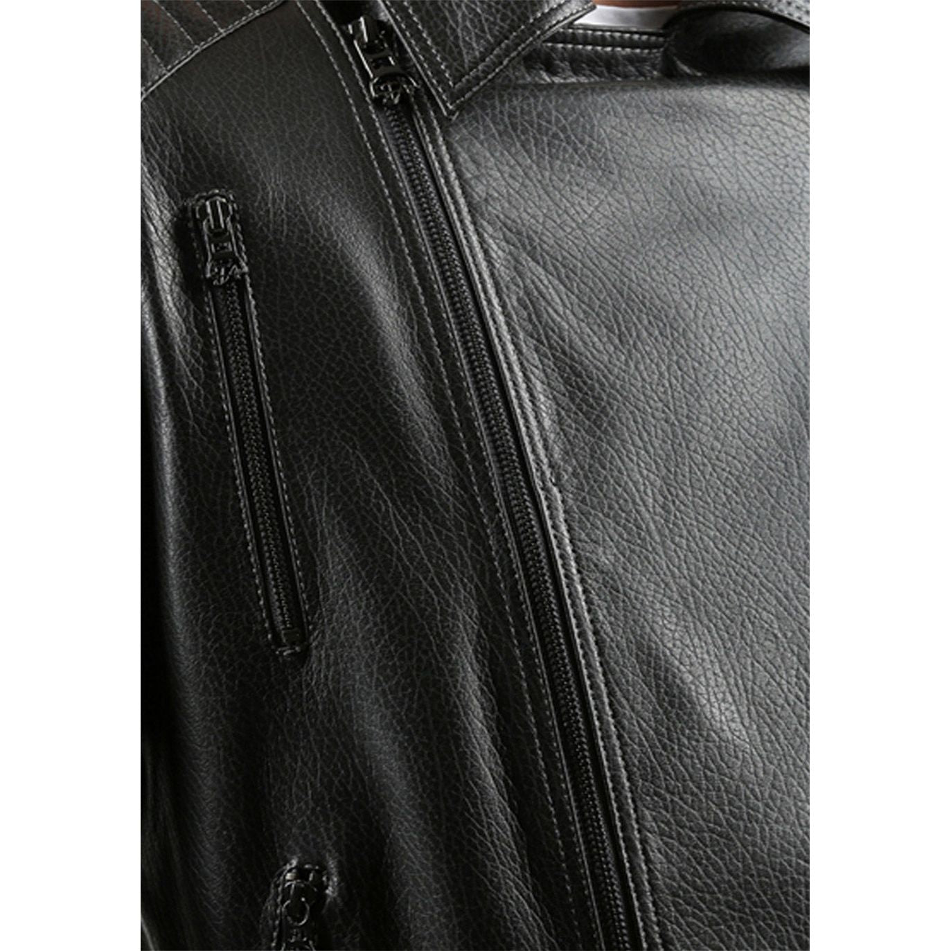 The Fossett Black Leather Men Jacket